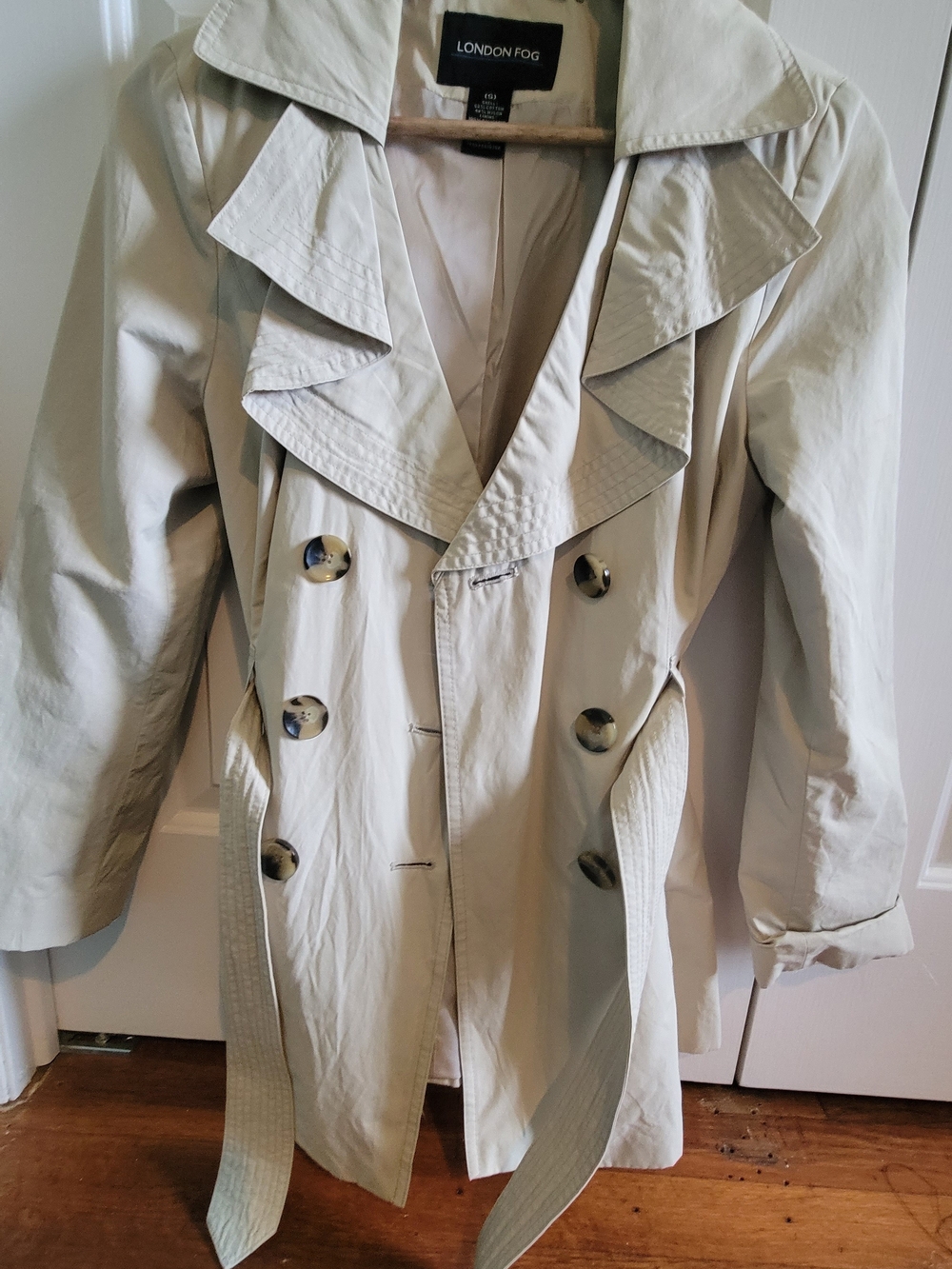 Small London Fog Khaki Double-breasted Rain Coat